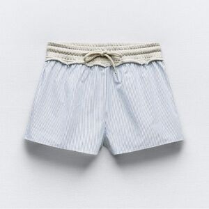 Zara Contrasting Poplin Shorts
